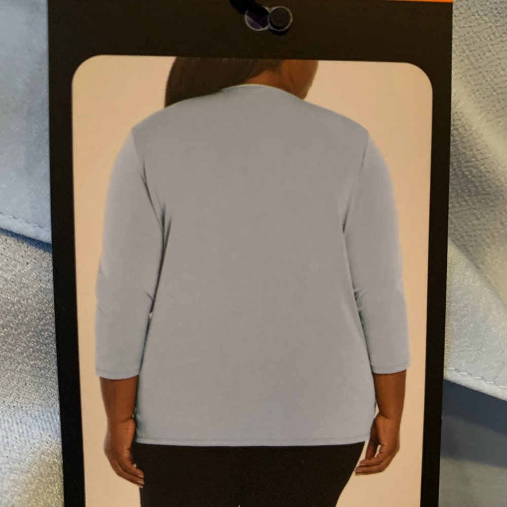 NEW BANANA REPUBLIC WOMEN'S V-NECK 3/4 SLEEVE BLOUSE TOP, BLUE. SIZE XXL - Picture 3 of 9